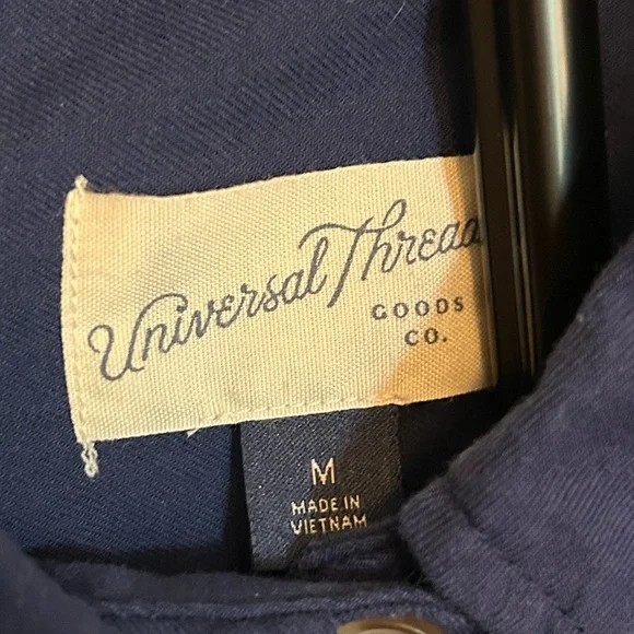 Universal Thread Long Sleeve Button-Front Shirt Dress in Blue - Picture 7 of 7